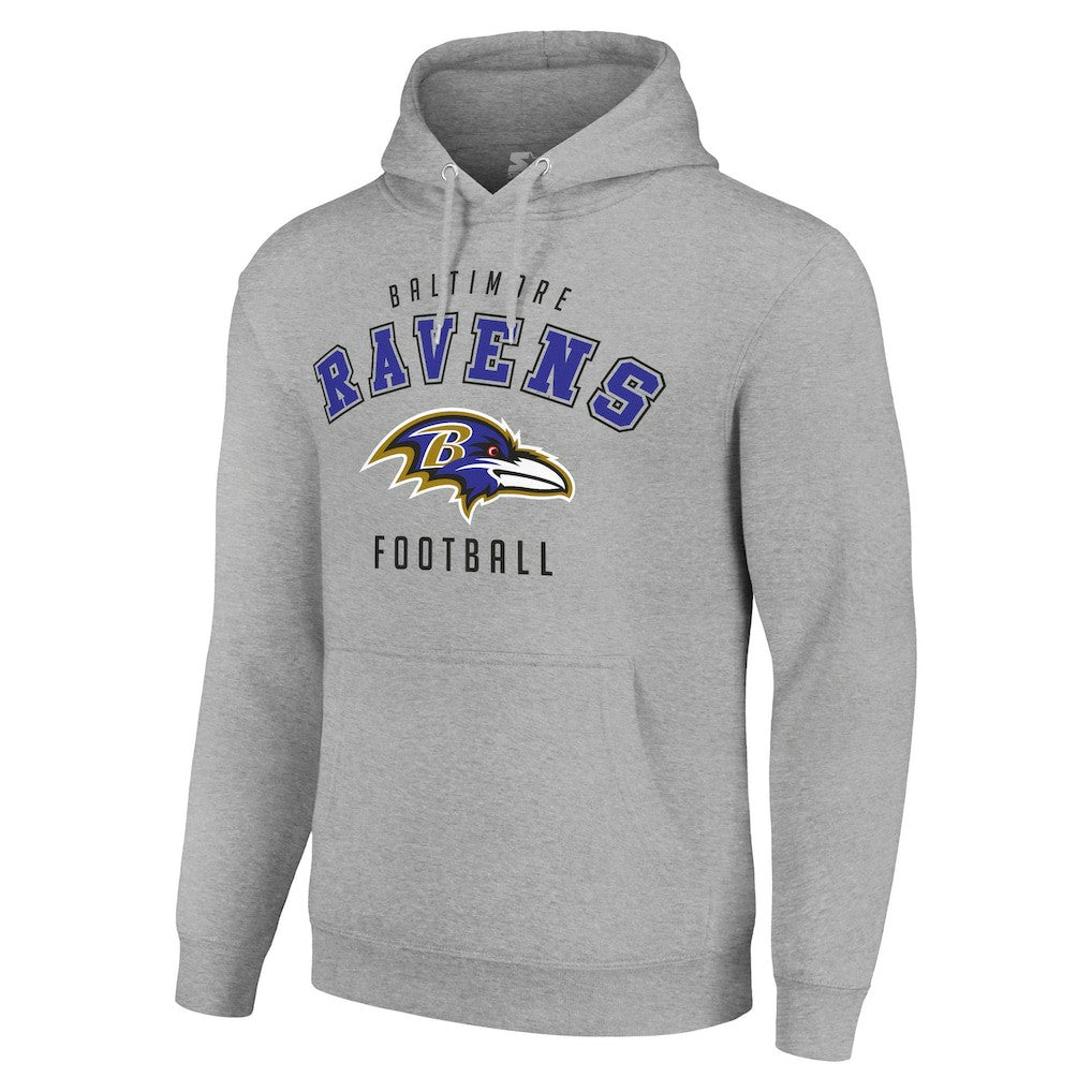 Baltimore Ravens Starter Unisex Logo Pullover Hoodie - Heather Gray Hoodies