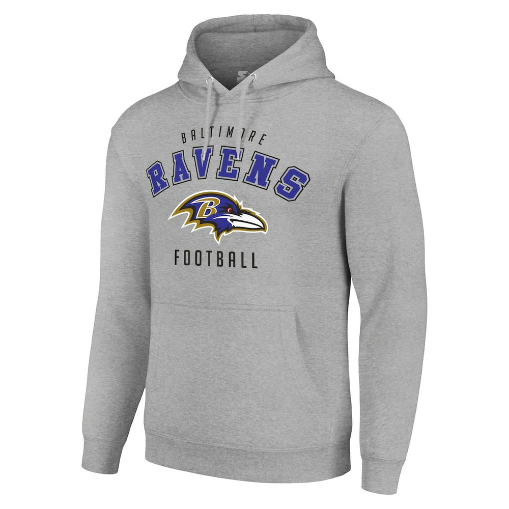 Baltimore Ravens Starter Unisex Logo Pullover Hoodie - Heather Gray Hoodies