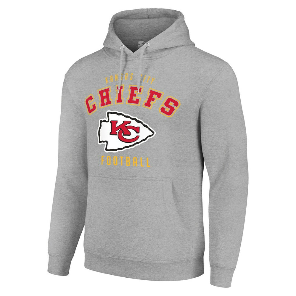 Kansas City Chiefs Starter Unisex Logo Pullover Hoodie - Heather Gray Hoodies