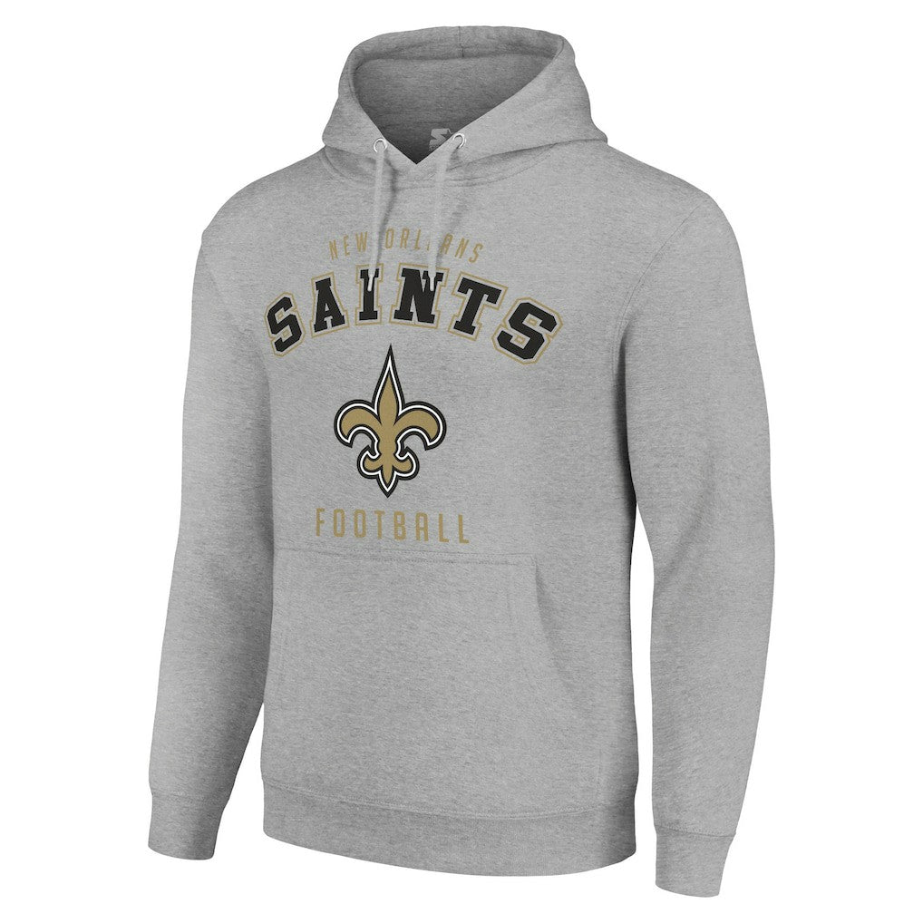 New Orleans Saints Starter Unisex Logo Pullover Hoodie - Heather Gray Hoodies
