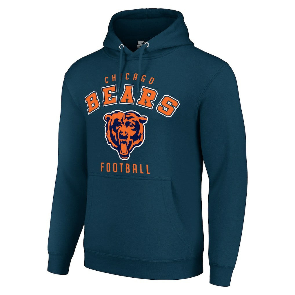 Chicago Bears Starter Unisex Logo Pullover Hoodie - Navy Hoodies