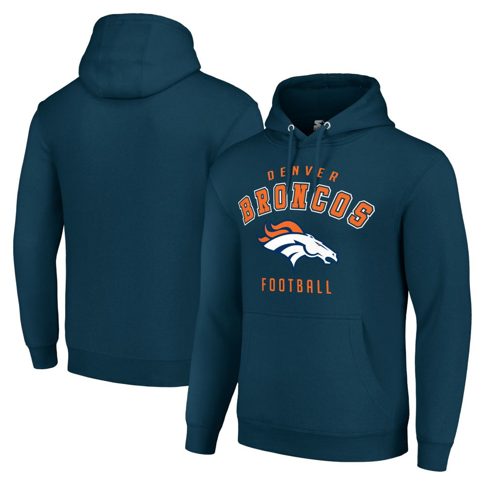 Denver Broncos Starter Unisex Logo Pullover Hoodie - Navy Hoodies