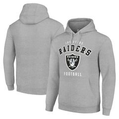 Las Vegas Raiders Starter Unisex Logo Pullover Hoodie - Heather Gray Hoodies