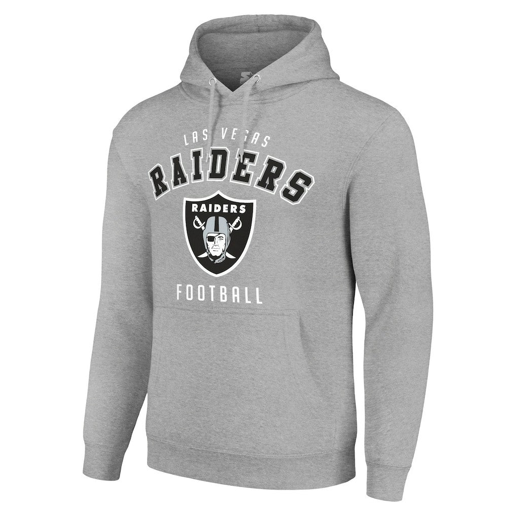 Las Vegas Raiders Starter Unisex Logo Pullover Hoodie - Heather Gray Hoodies