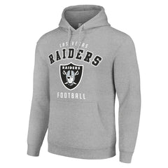 Las Vegas Raiders Starter Unisex Logo Pullover Hoodie - Heather Gray Hoodies