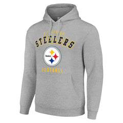 Pittsburgh Steelers Starter Unisex Logo Pullover Hoodie - Heather Gray Hoodies
