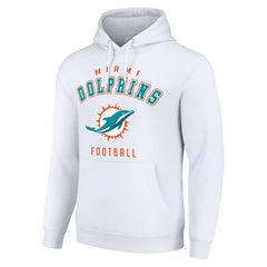 Miami Dolphins Starter Unisex Logo Pullover Hoodie - White Hoodies