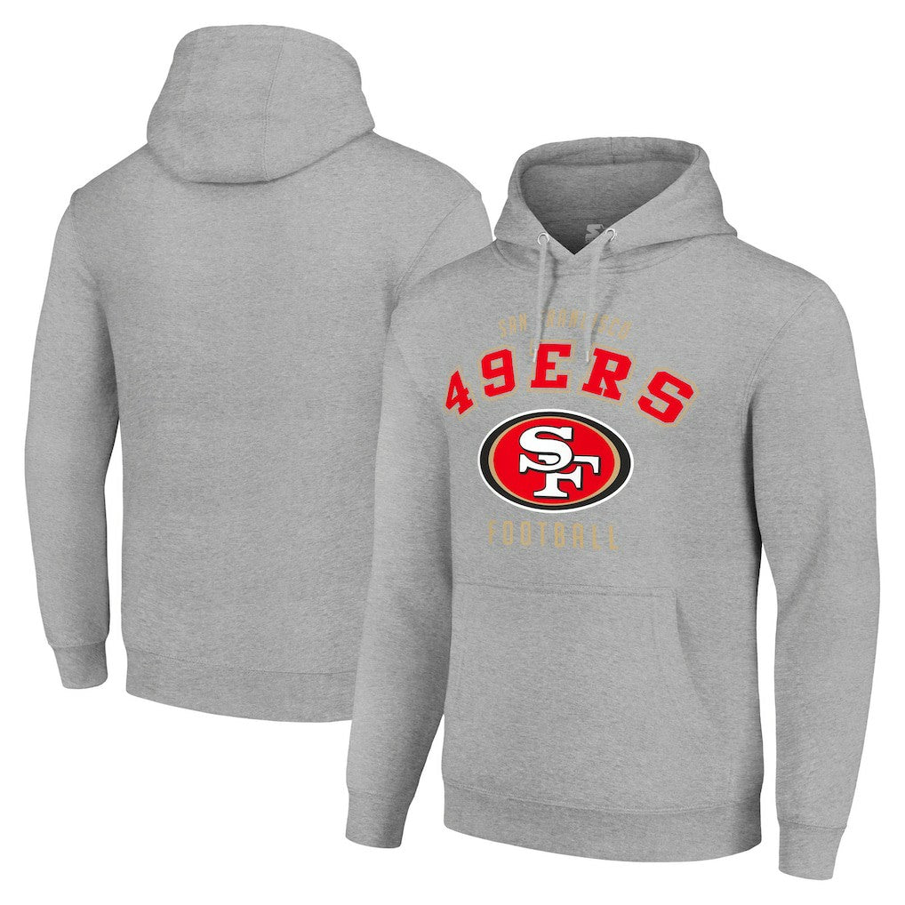 San Francisco 49ers Starter Unisex Logo Pullover Hoodie - Heather Gray Hoodies