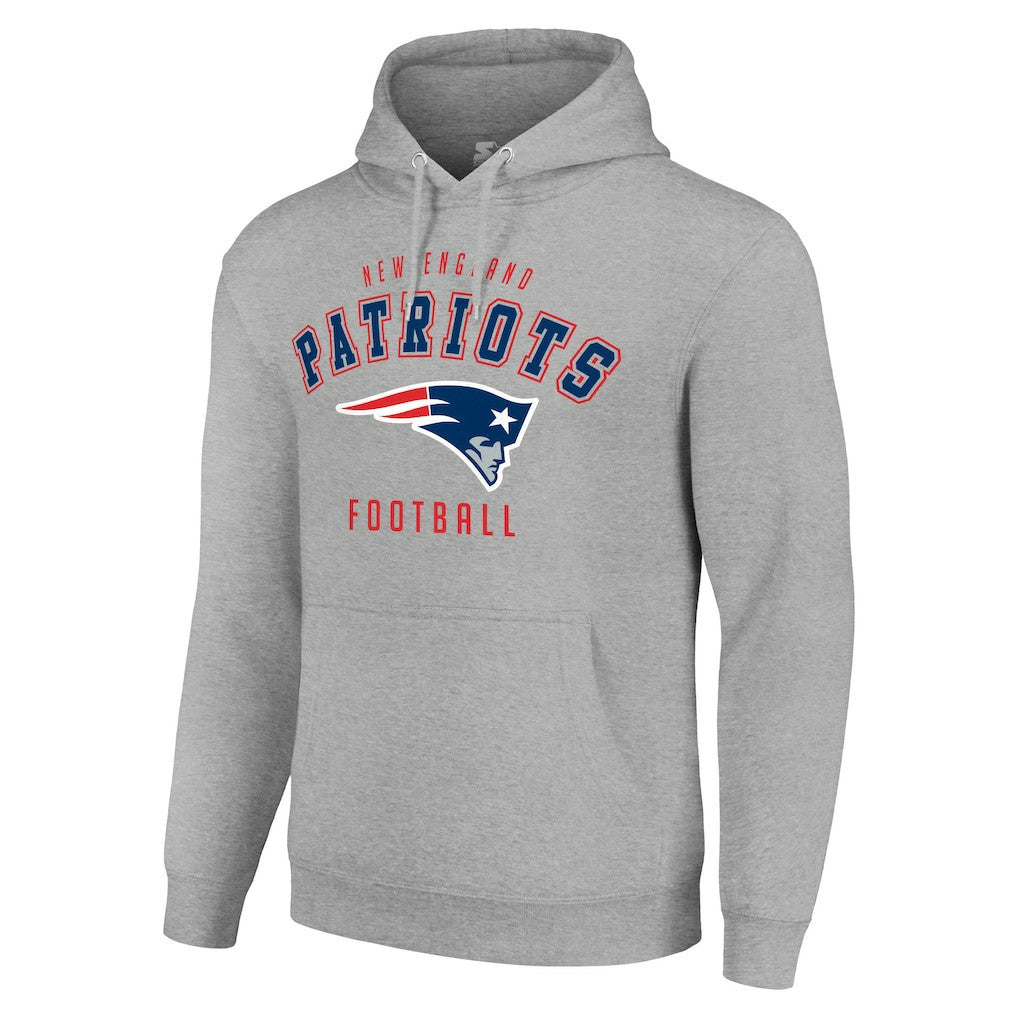 New England Patriots Starter Unisex Logo Pullover Hoodie - Heather Gray Hoodies