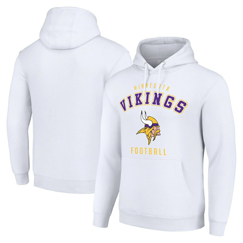 Minnesota Vikings Starter Unisex Logo Pullover Hoodie - White Hoodies