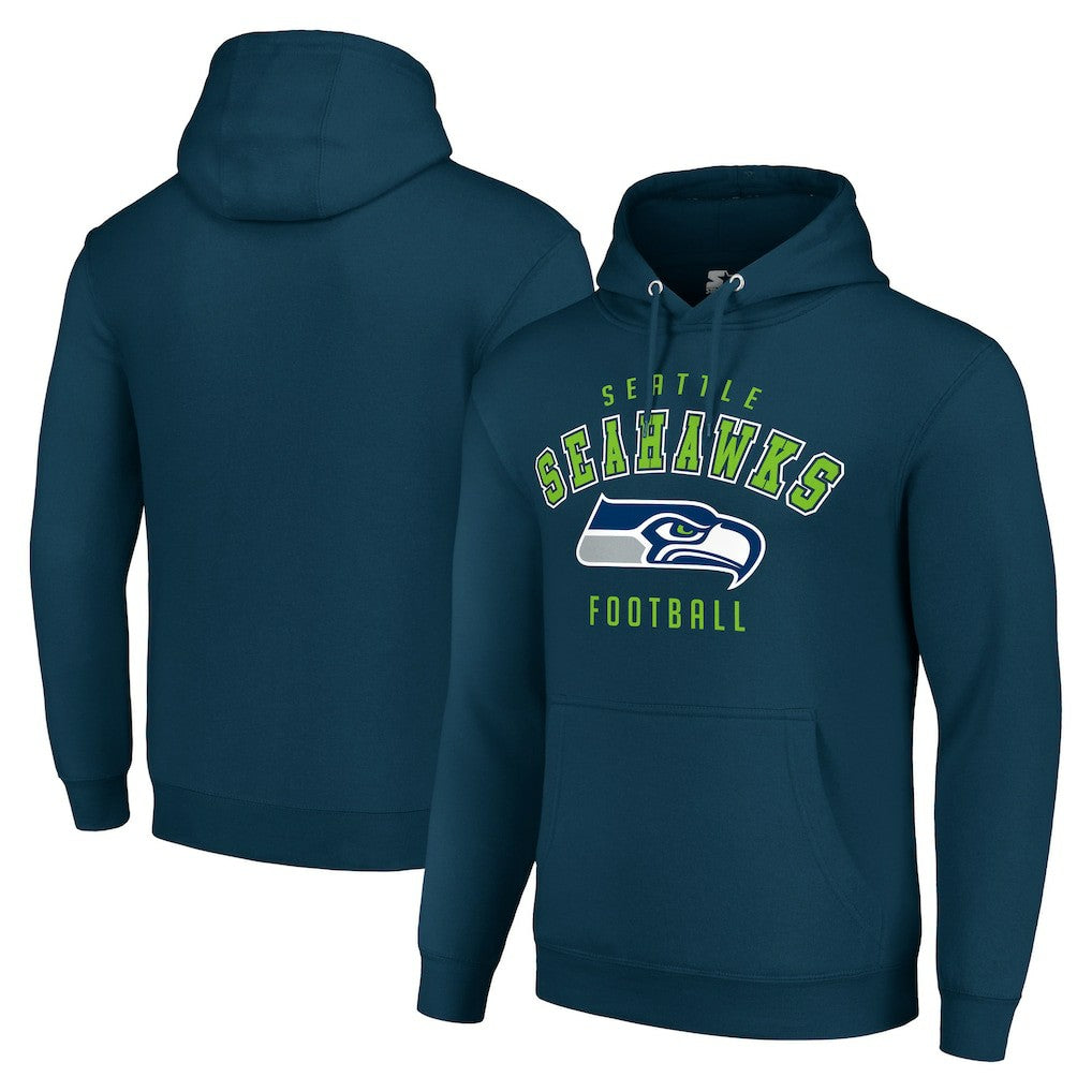 Seattle Seahawks Starter Unisex Logo Pullover Hoodie - College Navy Hoodies