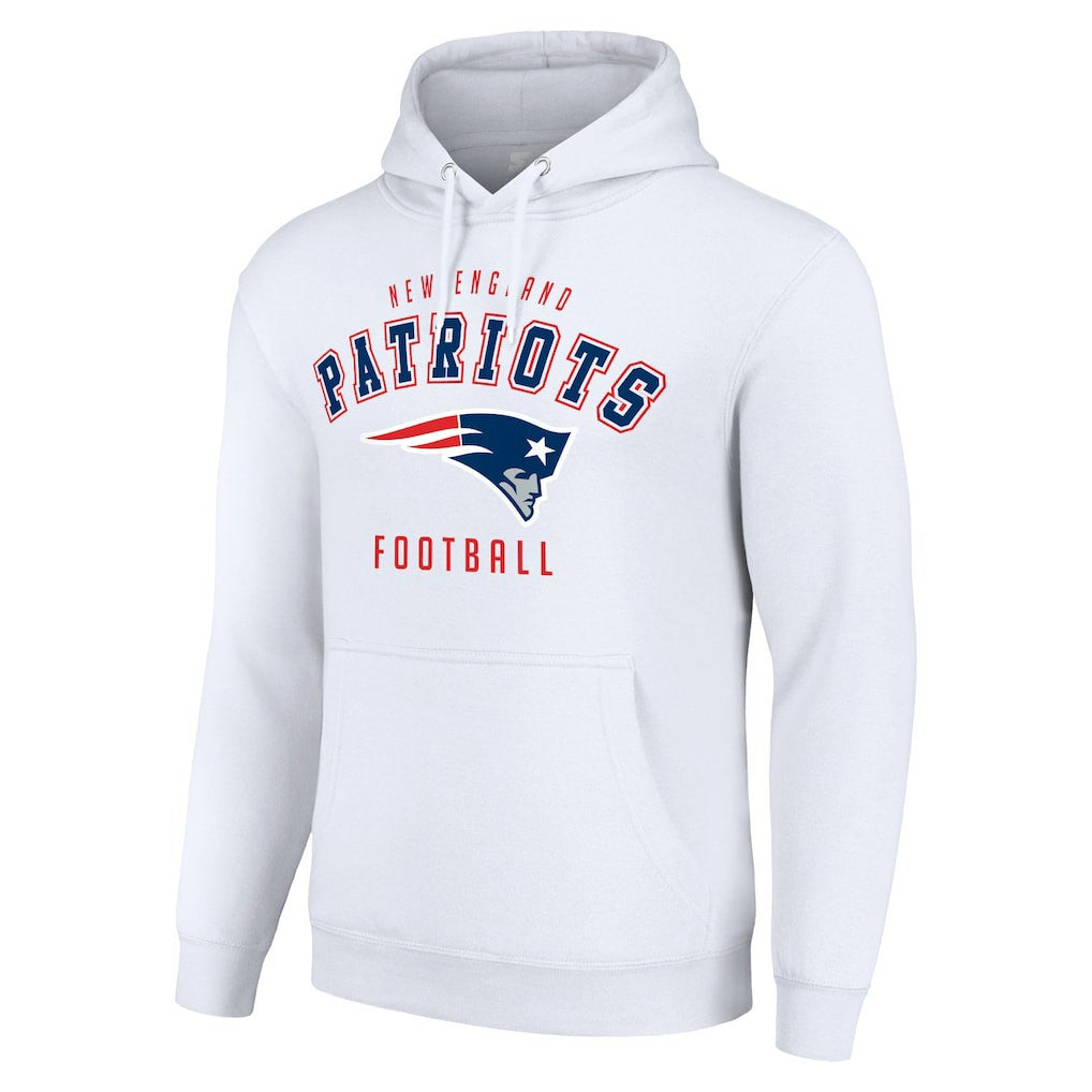 New England Patriots Starter Unisex Logo Pullover Hoodie - White Hoodies