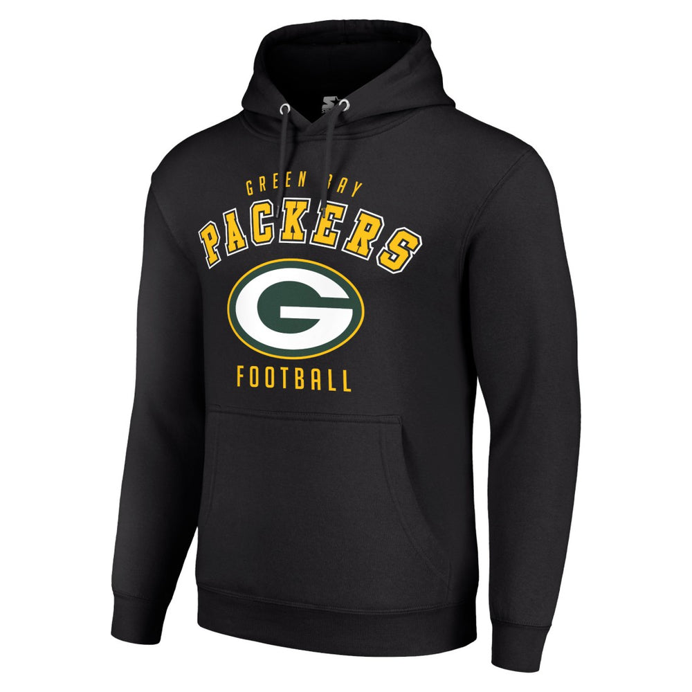 Green Bay Packers Starter Unisex Logo Pullover Hoodie - Black Hoodies