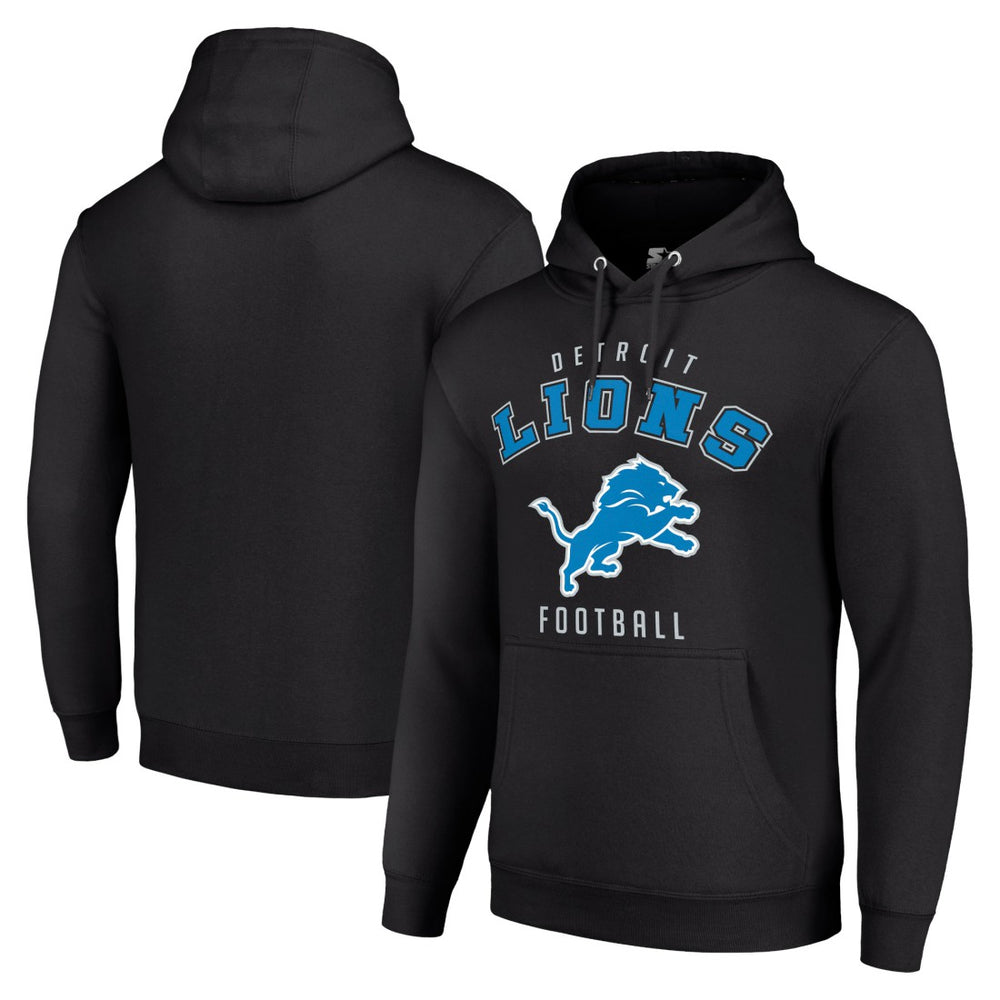 Detroit Lions Starter Unisex Logo Pullover Hoodie - Black Hoodies
