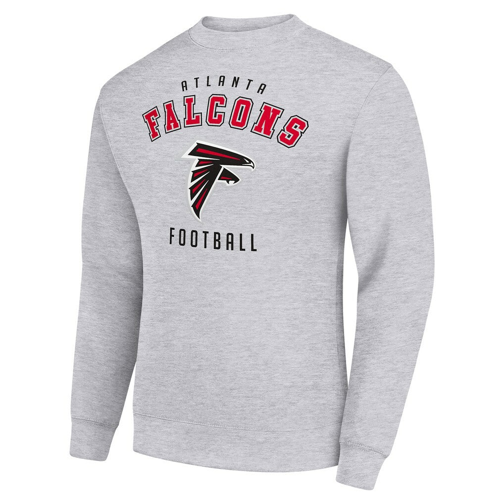 Atlanta Falcons Starter Team Logo Pullover Sweatshirt - Heather Gray Pullover