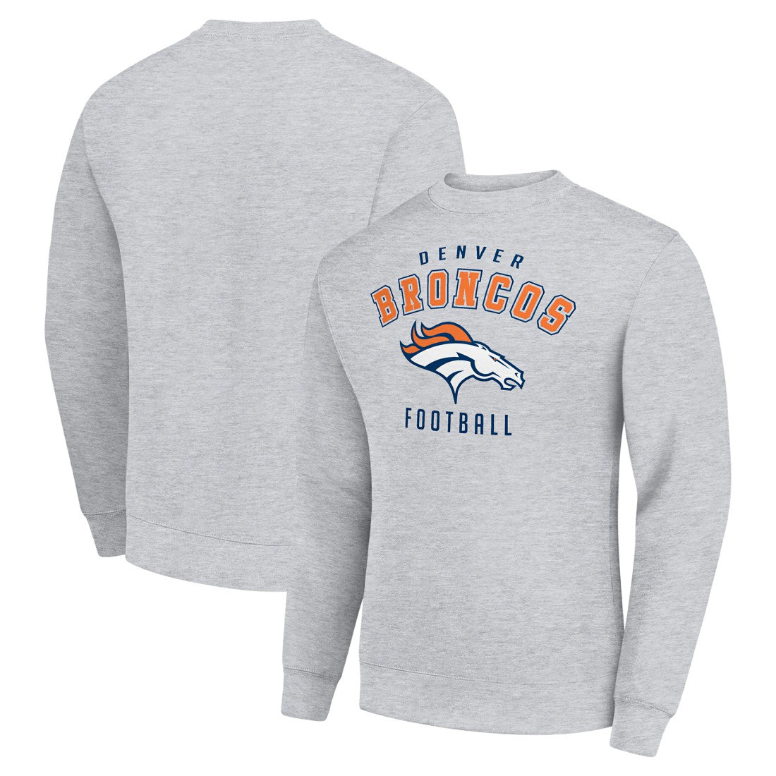 Denver Broncos Starter Team Logo Pullover Sweatshirt - Heather Gray Pullover