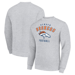 Denver Broncos Starter Team Logo Pullover Sweatshirt - Heather Gray Pullover
