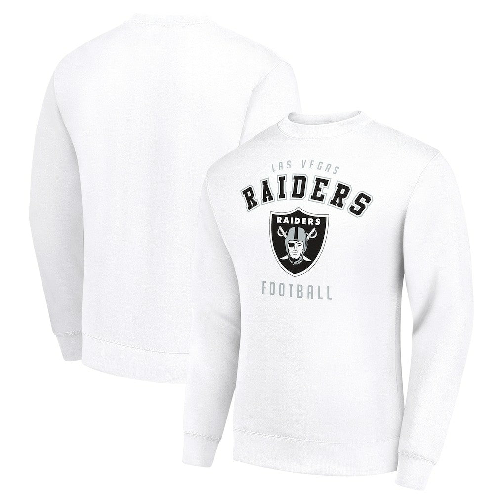 Las Vegas Raiders Starter Team Logo Pullover Sweatshirt - White Pullover