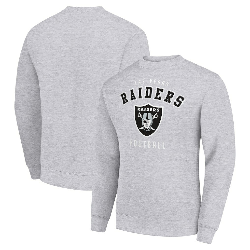 Las Vegas Raiders Starter Team Logo Pullover Sweatshirt - Heather Gray Pullover