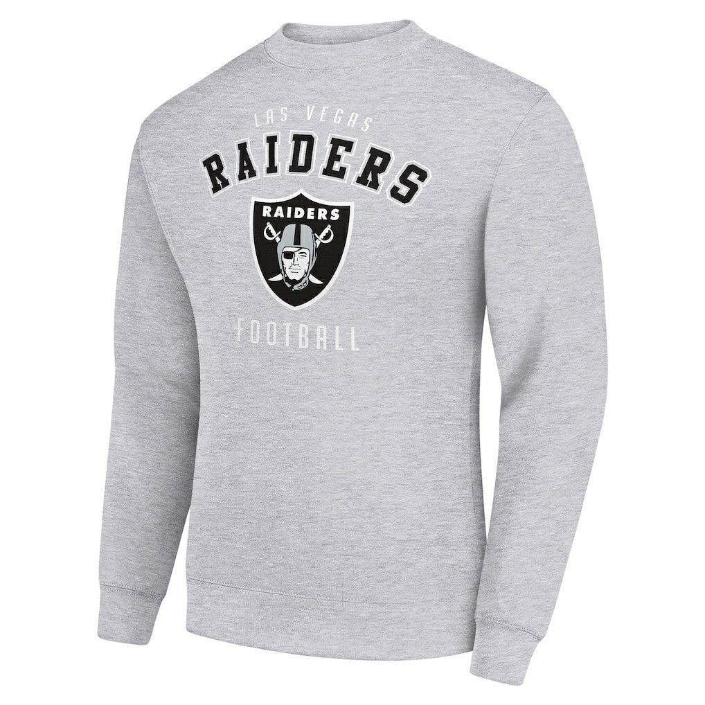Las Vegas Raiders Starter Team Logo Pullover Sweatshirt - Heather Gray Pullover
