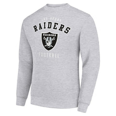 Las Vegas Raiders Starter Team Logo Pullover Sweatshirt - Heather Gray Pullover