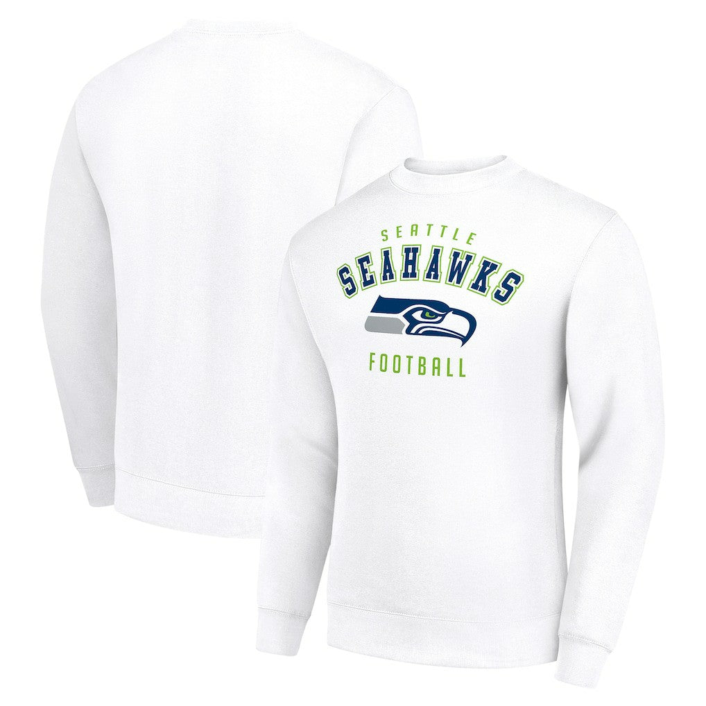 Seattle Seahawks Starter Team Logo Pullover Sweatshirt - White Pullover