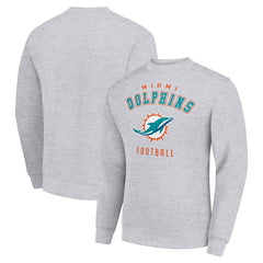 Miami Dolphins Starter Team Logo Pullover Sweatshirt - Heather Gray Pullover