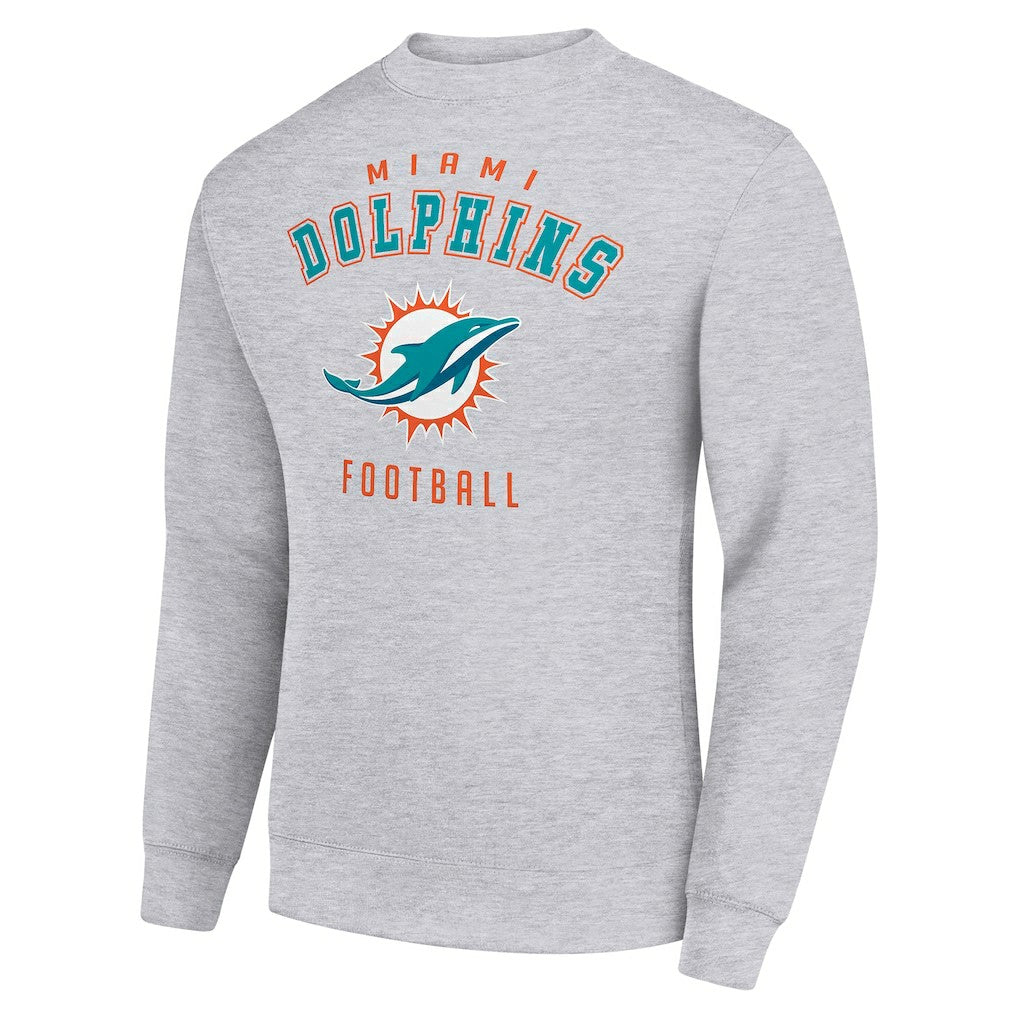Miami Dolphins Starter Team Logo Pullover Sweatshirt - Heather Gray Pullover