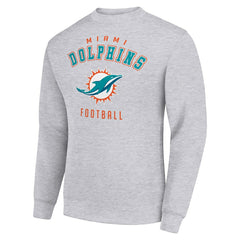 Miami Dolphins Starter Team Logo Pullover Sweatshirt - Heather Gray Pullover