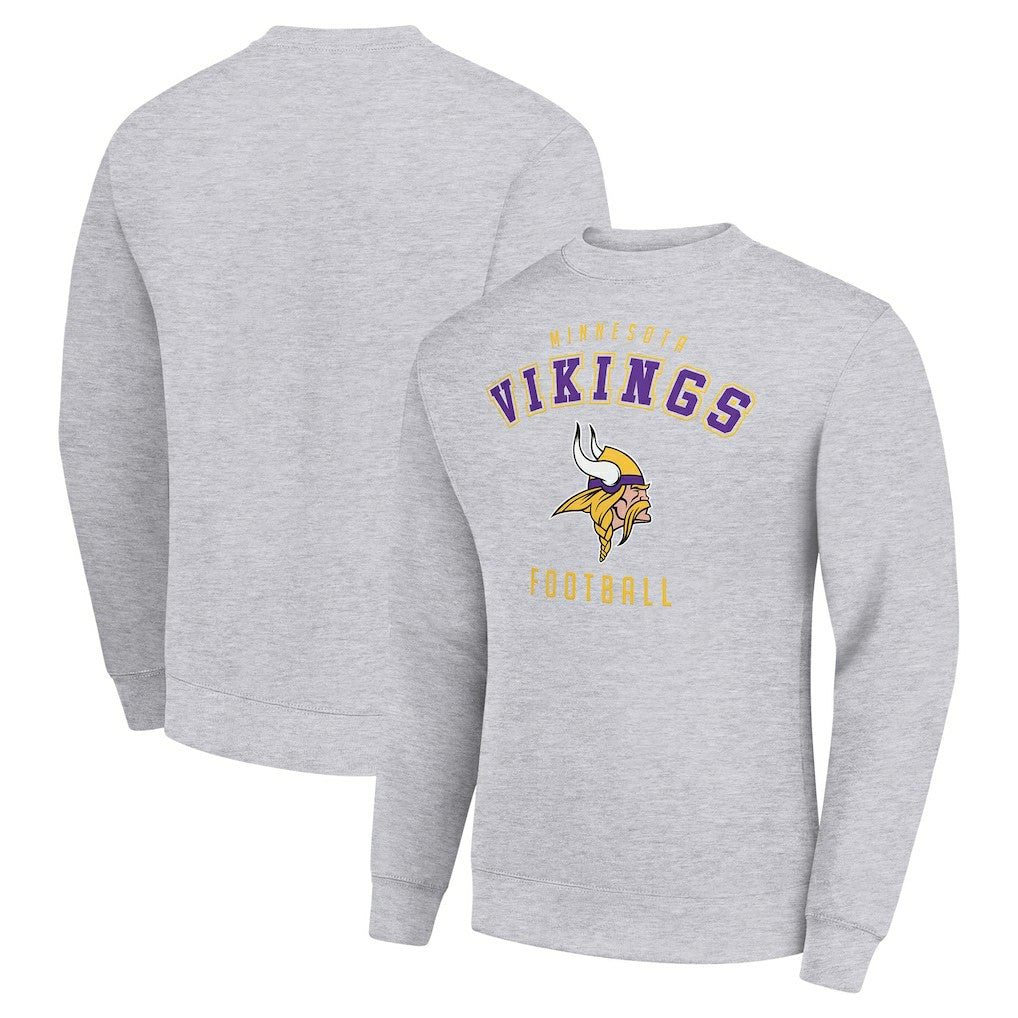 Minnesota Vikings Starter Team Logo Pullover Sweatshirt - Heather Gray Pullover