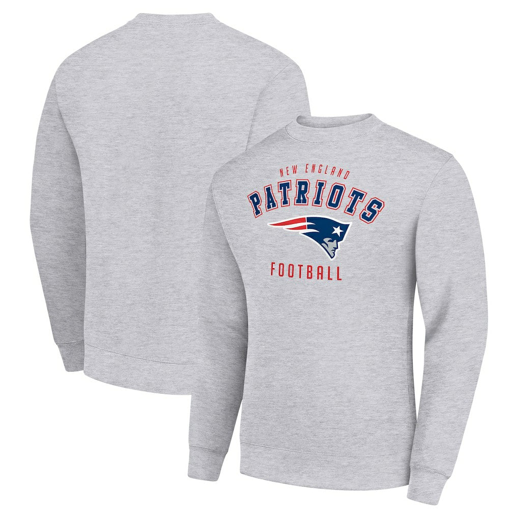 New England Patriots Starter Team Logo Pullover Sweatshirt - Heather Gray Pullover