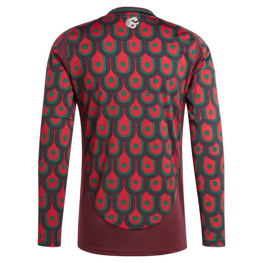 Mexico National Team 2024 Home Replica Long Sleeve Jersey Burgundy - Adidas outlet