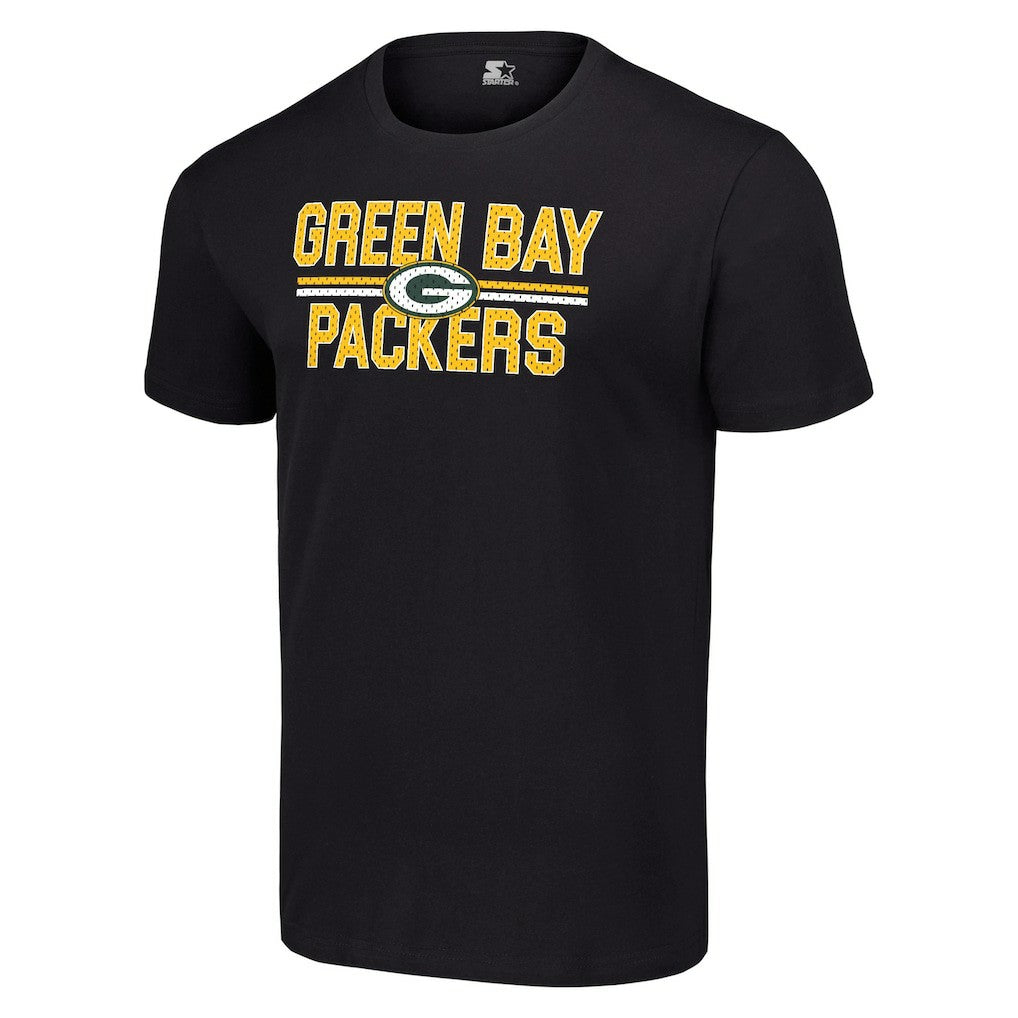 Green Bay Packers Starter Team Mesh Print Graphic T-Shirt - Black T-shirts