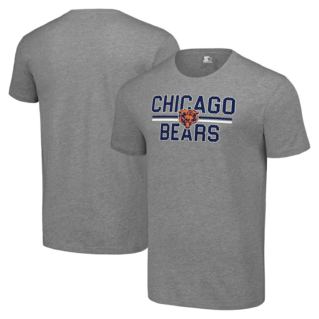 Chicago Bears Starter Team Mesh Print Graphic T-Shirt - Heather Gray T-shirts