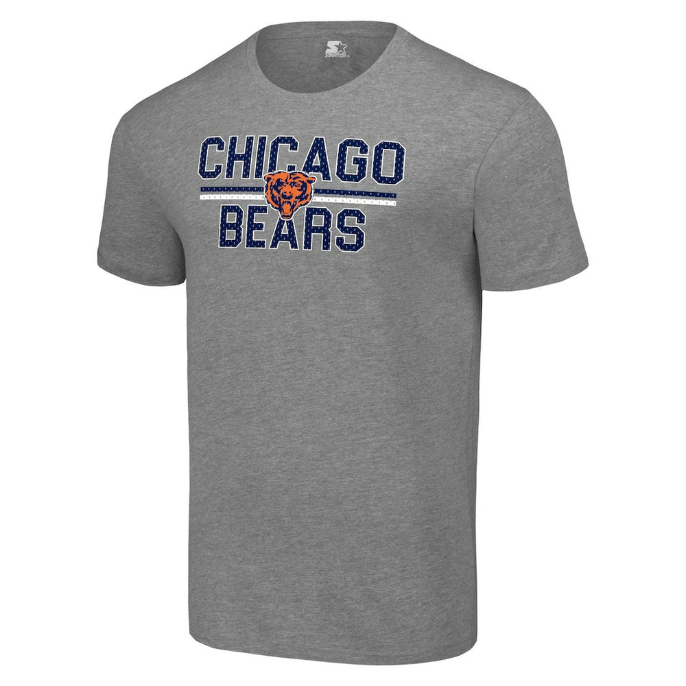 Chicago Bears Starter Team Mesh Print Graphic T-Shirt - Heather Gray T-shirts