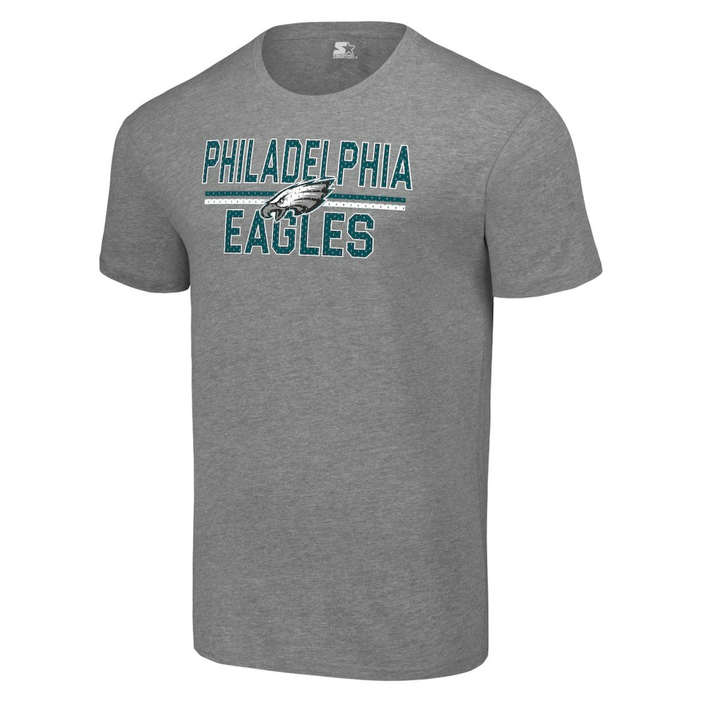 Philadelphia Eagles Starter Team Mesh Print Graphic T-Shirt - Heather Gray T-shirts