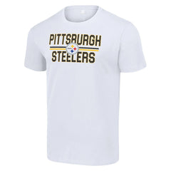 Pittsburgh Steelers Starter Team Mesh Print Graphic T-Shirt - White T-shirts