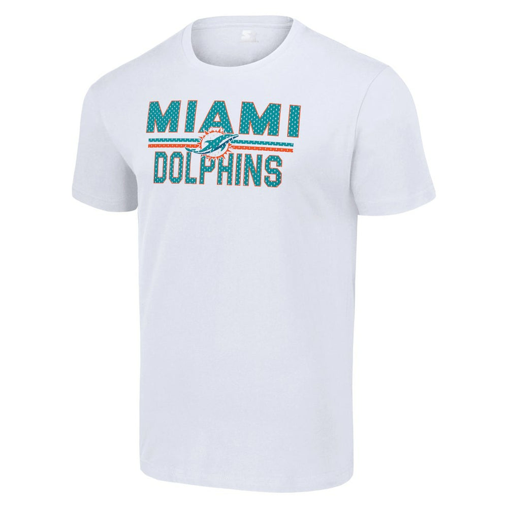 Miami Dolphins Starter Team Mesh Print Graphic T-Shirt - White T-shirts