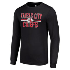 Kansas City Chiefs Starter Team Mesh Print Graphic Long Sleeve T-Shirt - Black T-shirts