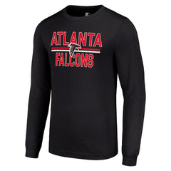 Atlanta Falcons Starter Team Mesh Print Graphic Long Sleeve T-Shirt - Black T-shirts