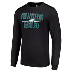 Philadelphia Eagles Starter Team Mesh Print Graphic Long Sleeve T-Shirt - Black T-shirts