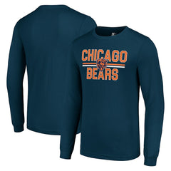 Chicago Bears Starter Team Mesh Print Graphic Long Sleeve T-Shirt - Navy T-shirts