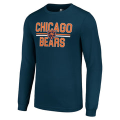 Chicago Bears Starter Team Mesh Print Graphic Long Sleeve T-Shirt - Navy T-shirts