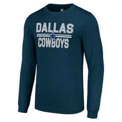 Dallas Cowboys Starter Team Mesh Print Graphic Long Sleeve T-Shirt - Navy T-shirts