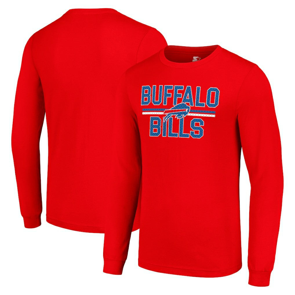 Buffalo Bills Starter Team Mesh Print Graphic Long Sleeve T-Shirt - Red T-shirts