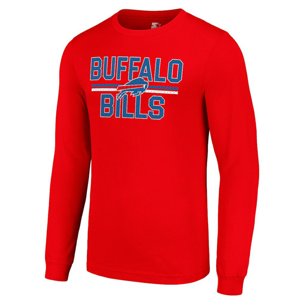 Buffalo Bills Starter Team Mesh Print Graphic Long Sleeve T-Shirt - Red T-shirts