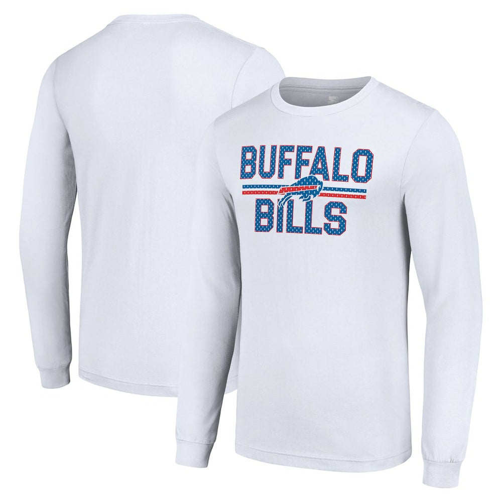Buffalo Bills Starter Team Mesh Print Graphic Long Sleeve T-Shirt - White T-shirts