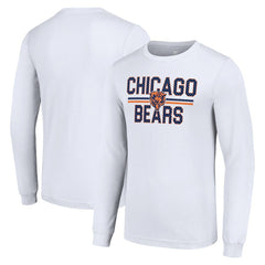 Chicago Bears Starter Team Mesh Print Graphic Long Sleeve T-Shirt - White T-shirts