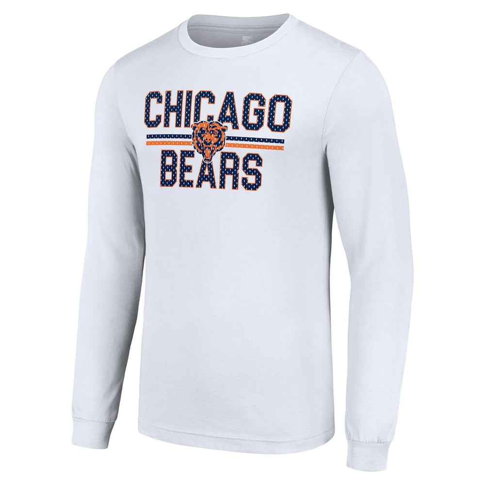 Chicago Bears Starter Team Mesh Print Graphic Long Sleeve T-Shirt - White T-shirts