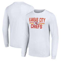 Kansas City Chiefs Starter Team Mesh Print Graphic Long Sleeve T-Shirt - White T-shirts